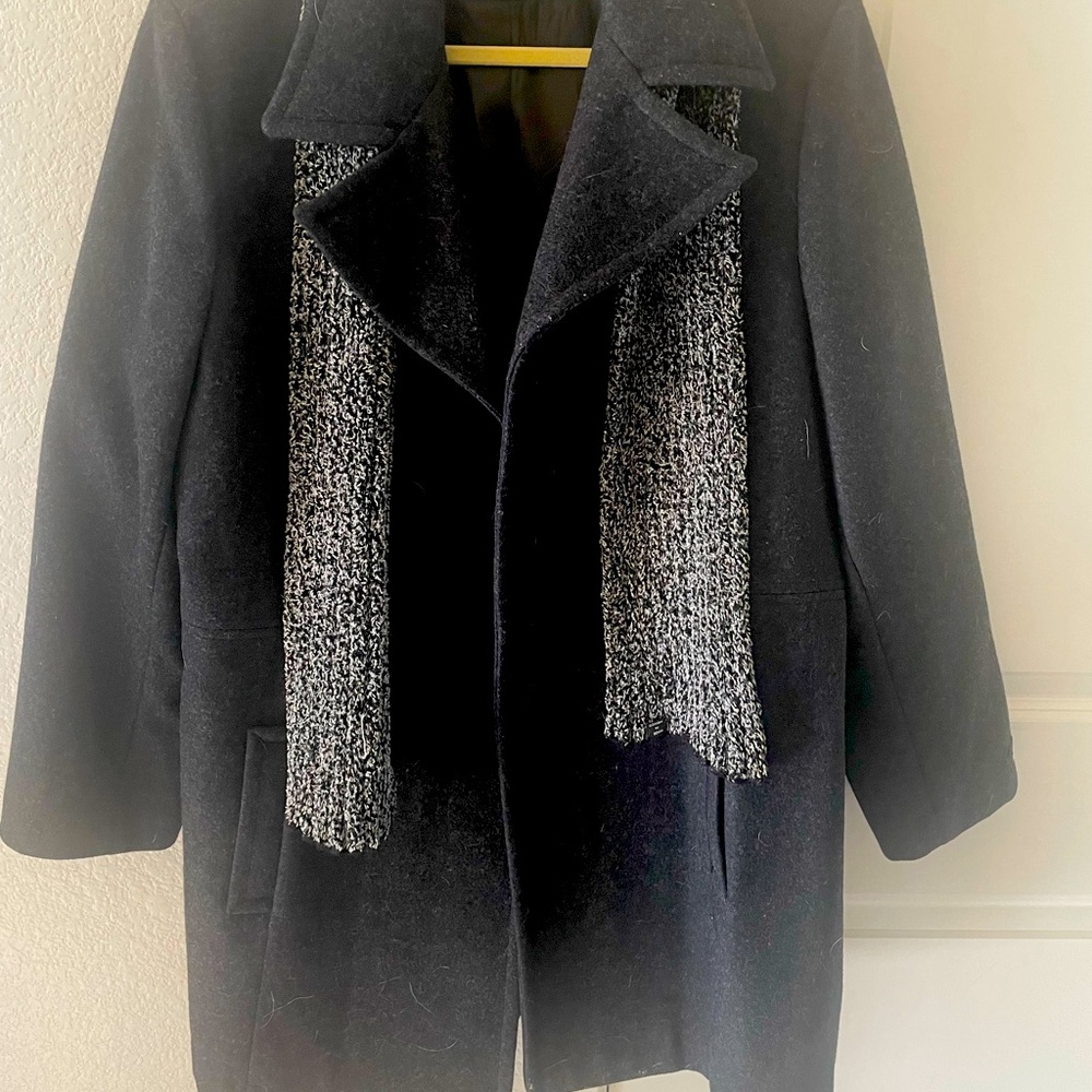 Merino wool long womens peacoat